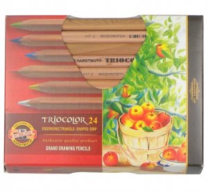 Trojhranné pastelky Triocolor sada 24ks