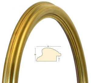 Masivní rám zlatý oválný – 50x60cm