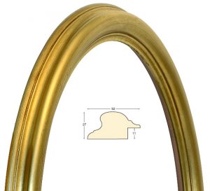 Masivní rám zlatý oválný – 40x50cm