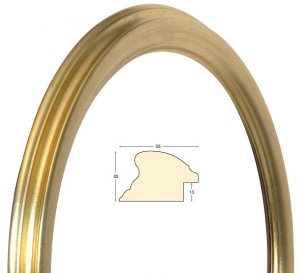 Masivní rám zlatý kulatý – průměr 60cm