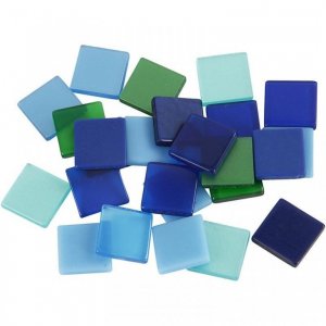 Mozaika zeleno-modrá 1x1cm 25g