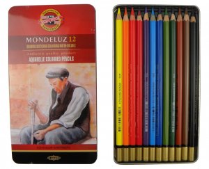 Sada akvarelových pastelek Mondeluz 12ks v plechovém obalu