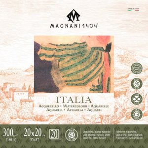 Akvarelový blok Magnani Italia 20x20cm 300g 100% bavlna