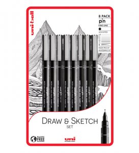 Sada linerů Uni Pin 8ks Draw and Sketch