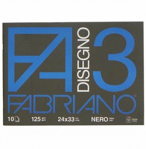 Skicák Fabriano Disegno 3 černý 24x33cm 125g