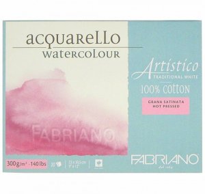 Fabriano Artistico Hot pressed 23x30,5cm 300g blok pro akvarel