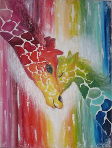 Materinská láska-žirafy