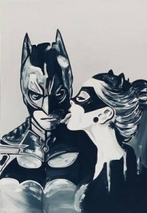 Batman Catwomen Black And White