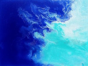 Modro-tyrkysová abstrakce