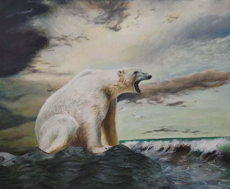 La ira de la hembra del oso polar