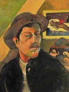Autoportrét v klobouku - Paul Gauguin.