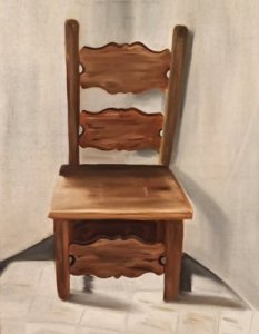 Zámecká stolička z Brandýsa - originál, olejomaľba