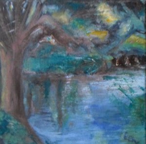 Jazero, voľne Cézanne