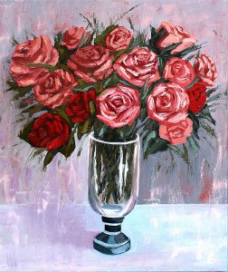 Rosas num vaso