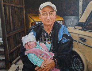 Grandfather with granddaughter