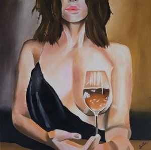 Madam with wine