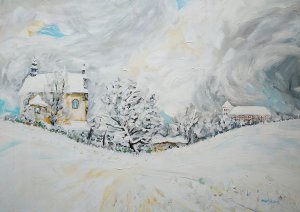 Kostel a sníh