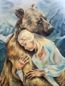 Žena s medvědem