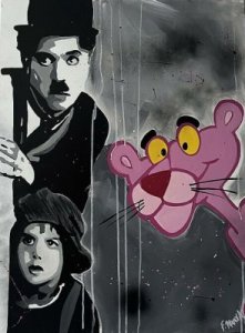 Chaplin with Pink Panther