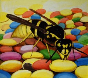 Wasp on candy
