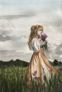 Dívka s květinami