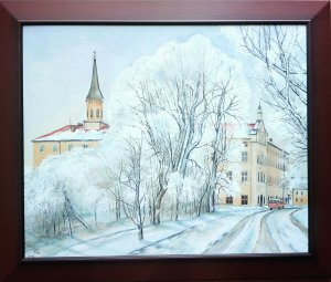 Frischer Schnee (Kloster in Řepi)