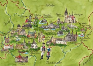 Karte der Sehenswürdigkeiten in der Slowakei