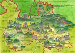 Carte des attractions de la région de Liberec