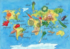 Map of vegetables of the world