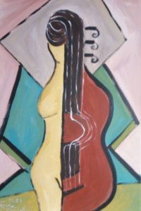 Nude with guitar