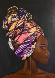Afrique - portrait écharpe violette