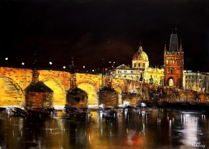 Praha - Noční Karlův most
