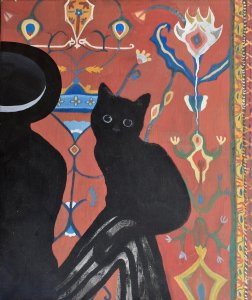 Gato y alfombra persa