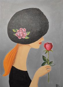 Hölgy egy rózsával