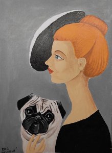 Lady with a puggle