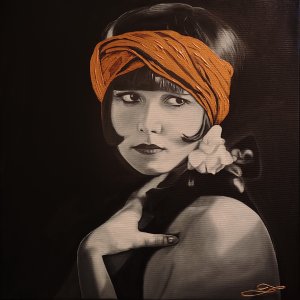 Louise Brooks s čelenkou  - Art Deco