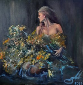 Žena s květinami