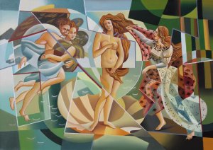 «Kubistické zrození Venuše» na poctu Sandru Botticellimu