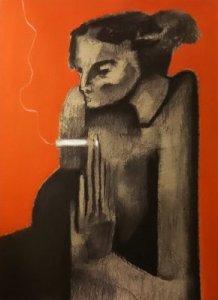 Femme avec une cigarette