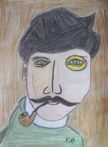 Portrét muže s dýmkou XIX.