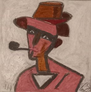 Portrait of a man with a pipe, XX.