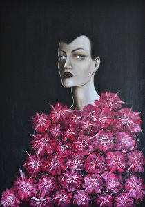 Woman in flowers