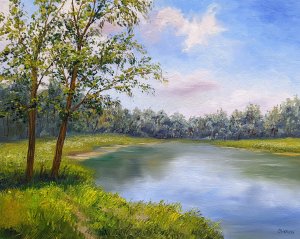 Summer landscape by the river