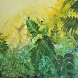 Landschaft des goldenen Kolibris