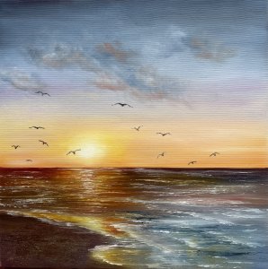 Paz efímera: puesta de sol en la costa
