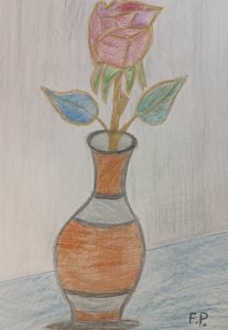 Nature morte - roses dans un vase.