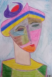 Retrato de uma mulher - chapéu.