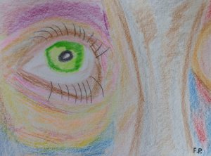 Detail - Wangen - grünes Auge.