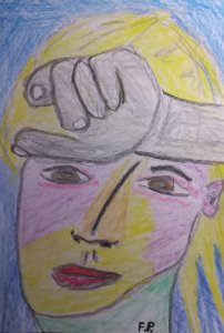 Retrato de um jovem - suor na testa.