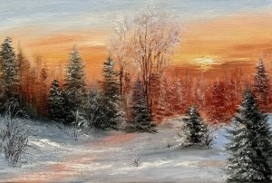 Enchanting winter sunset